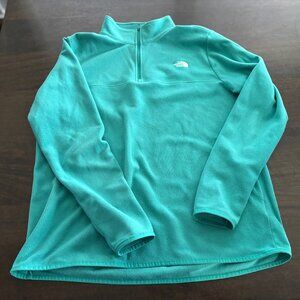 Women's The North Face 1/4 zip teal fleece sweatshirt size XL